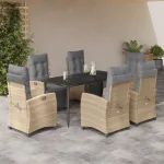 Set mobilier pentru grădină, 7 piese, cu perne, bej, poliratan GartenMobel Dekor