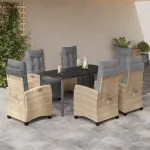 Set mobilier pentru grădină, 7 piese, cu perne, bej, poliratan GartenMobel Dekor