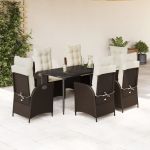 Set mobilier de grădină cu perne, 7 piese, maro, poliratan GartenMobel Dekor