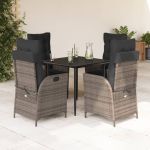 Set mobilier de grădină cu perne, 5 piese, gri, poliratan GartenMobel Dekor