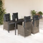 Set mobilier de grădină cu perne, 5 piese, gri, poliratan GartenMobel Dekor