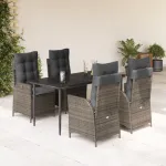 Set mobilier de grădină cu perne, 5 piese, gri, poliratan GartenMobel Dekor