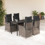 Set mobilier de grădină cu perne, 5 piese, gri, poliratan GartenMobel Dekor