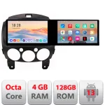 Navigație Android Mazda 2 2007-2013 cu 2 ecrane, 4GB RAM, 128GB