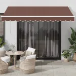 Copertină retractabilă manual, maro, 350x250 cm GartenMobel Dekor
