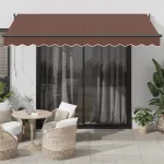 Copertină retractabilă manual, maro, 350x250 cm GartenMobel Dekor