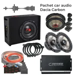 Pachet car audio Dacia Carbon cu amplificator, subwoofer si difuzoare
