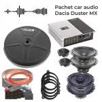 Pachet car audio pentru Dacia Duster MX cu DSP, 4 difuzoare si subwoofer