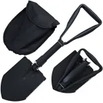 RAMROXX Lopată Pliabilă Supraviețuire Neagră Lopată Săpăligă Fierăstrău incl. Pungă Performance AutoTuning