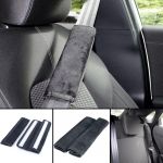 2x Pernele pentru Centura de Siguranță, Pernă de Protecție pentru Centură, Negru cu Cusături Gri Performance AutoTuning