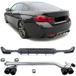 Difuzor spate din carbon + țeavă de eșapament cu aspect sportiv, potrivit pentru BMW F32 F33 F36 425 428 430 Performance AutoTuning