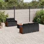 Set mobilier de grădină cu perne, 6 piese, negru, poliratan GartenMobel Dekor