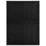 Covoraș de ușă lavabil, negru, 90 x 120 cm GartenMobel Dekor