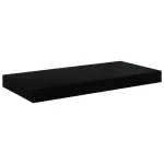 Raft de perete suspendat, negru extralucios, 50x23x3,8 cm, MDF GartenMobel Dekor