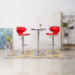 Scaune de bar, 2 buc., roșu, piele ecologică GartenMobel Dekor