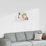 Raft de perete suspendat, alb, 80x23,5x3,8 cm, MDF GartenMobel Dekor