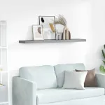 Raft de perete suspendat, gri, 120x23,5x3,8 cm, MDF GartenMobel Dekor