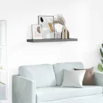 Raft de perete suspendat, gri extralucios, 90x23,5x3,8 cm, MDF GartenMobel Dekor