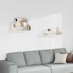 Rafturi de perete suspendate, 2 buc., alb, 80x23,5x3,8 cm, MDF GartenMobel Dekor