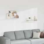 Rafturi de perete suspendate, 2 buc., alb, 90x23,5x3,8 cm, MDF GartenMobel Dekor