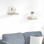 Rafturi perete suspendate, 2 buc., stejar, 23x23,5x3,8 cm, MDF GartenMobel Dekor