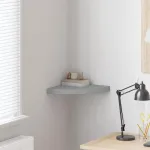 Raft colțar de perete, gri, 35 x 35 x 3,8 cm, MDF GartenMobel Dekor