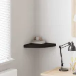 Raft colțar de perete, negru, 35 x 35 x 3,8 cm, MDF GartenMobel Dekor