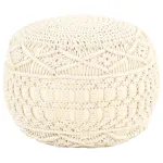 Taburet puf macrame lucrat manual, 45 x 30 cm, bumbac GartenMobel Dekor