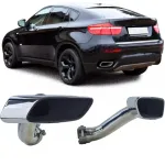 Tăvițe de eșapament pătrate M50 look din oțel inoxidabil, potrivite pentru BMW X6 30d 40d E71 08-14 Performance AutoTuning