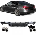 Conversie difuzor spate + țevi de eșapament cromate potrivite pentru BMW F10 F11 520 523 525 528 530 Performance AutoTuning