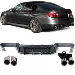 Difuzor spate de conversie + țevi de eșapament cromate pentru BMW Seria 5 F10 F11 520 523 525 528 530 Performance AutoTuning