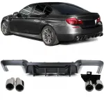 Difuzor spate de conversie + țevi de eșapament cromate pentru BMW Seria 5 F10 F11 520 523 525 528 530 Performance AutoTuning