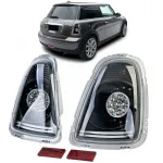 Lumini spate LED cu sticlă clară și neagră, potrivite pentru Mini One Cooper R56 2006-2010 Performance AutoTuning