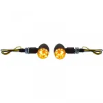 Indicator LED Micro pentru motocicletă Bullet Custom Mini Negru cu E-Mark Performance AutoTuning