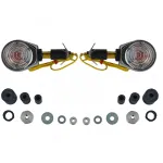 Indicatori de ghidare bull's-eye pentru motocicletă, indicatori de capăt de ghidon cromat clar cu marcaj E Performance AutoTuning