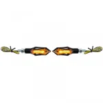 Semnalizator LED universal pentru motocicletă + lumină de poziție neagră Hatch/Rush cu E-Mark Performance AutoTuning