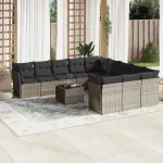 Set canapele de grădină cu perne, 12piese gri deschis poliratan GartenMobel Dekor