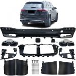 Difuzor spate + țevi de eșapament negre potrivit pentru Mercedes GLE W167 GLS X167 A Design-Line Performance AutoTuning