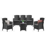 Leziter Set de mobilier de grădină Lima 5 locuri grafit