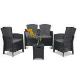 Leziter Set de mobilier de grădină Lima II cu 4 locuri, grafit