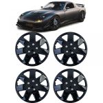 Set de 4 capace Tenzo-R XIII de 16 inch, lucioase, negre, potrivite pentru jantele de oțel Performance AutoTuning