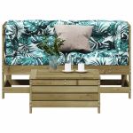 Set mobilier de grădină cu perne, 3 piese, lemn de pin tratat GartenMobel Dekor