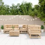 Set mobilier de grădină cu perne, 6 piese, lemn masiv de pin GartenMobel Dekor