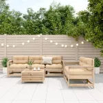 Set mobilier de grădină cu perne, 6 piese, lemn masiv de pin GartenMobel Dekor