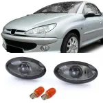 Indicator lateral din sticlă clară cu fum negru, potrivit pentru Peugeot 107 206 SW CC 307 407 607 Performance AutoTuning