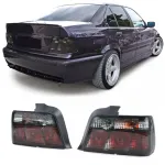 Set de Stopuri cu Sticlă Clară și Fum Negru, potrivit pentru BMW Seria 3 E36 Sedan 1990-1999 Performance AutoTuning