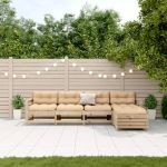 Set mobilier de grădină cu perne, 5 piese, lemn masiv de pin GartenMobel Dekor