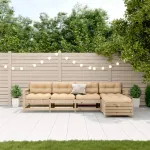 Set mobilier de grădină cu perne, 5 piese, lemn masiv de pin GartenMobel Dekor