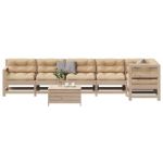 Set mobilier de grădină cu perne, 7 piese, lemn masiv de pin GartenMobel Dekor
