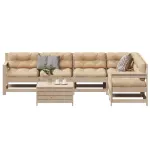 Set mobilier de grădină cu perne, 7 piese, lemn masiv de pin GartenMobel Dekor